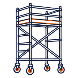 Mobile access tower on wheels